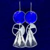 Silver Filigree & Blue Enamel earrings