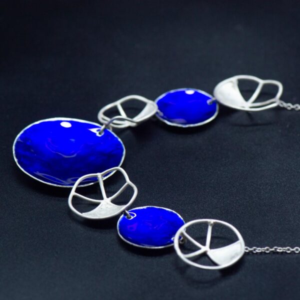 Silver Filigree & Blue Enamel necklace