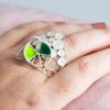 Signature Filigree and Enamel Ring worn