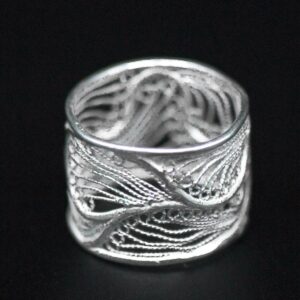 Maltese filigree wide band ring