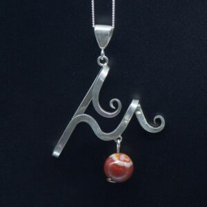 Contemporary Art Nouveau Silver Pendant