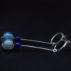 Designer Blue & Silver Circle Dangling Earrings side