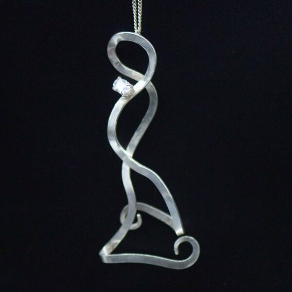 Feminine Contour Pendant with Cubic Zirconium