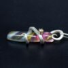 Multicoloured Glass Pendant with Cubic Zirconium side