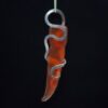 recycled silver and tapered orange glass pendant hanging