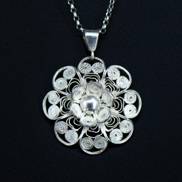 Elegant filigree floral pendant