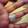 Organic Filigree Wedding Band worn under