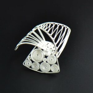 Stylish layered silver filigree wedding earrings