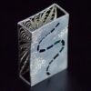 Plique-a-jour enamel silver filigree sculpture left