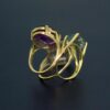 Sustainable statement cluster gold ring back