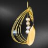 Gold & pearl aviation sailing pendant upright