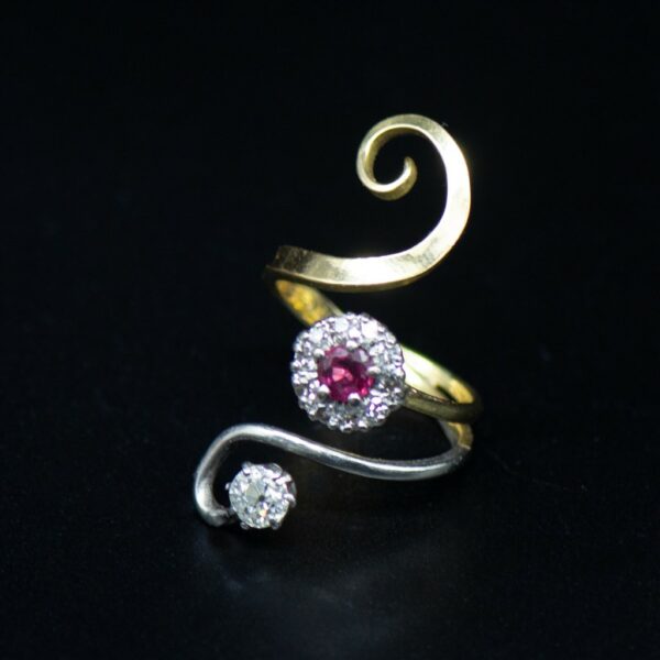 Redesigned heirloom ruby and diamond ring front