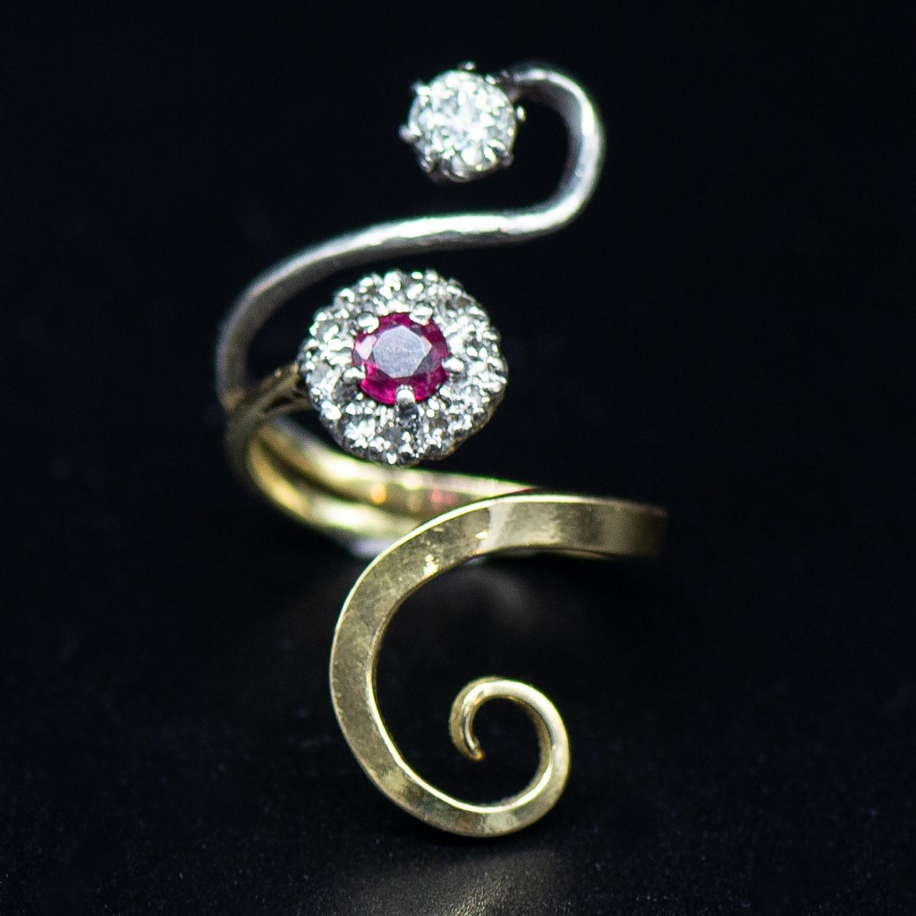 Redesigned heirloom ruby and diamond ring up
