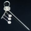 Silver filigree wedding hair pin front view