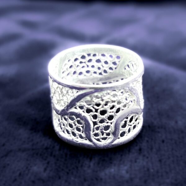 Organic Filigree Wedding Band side 1