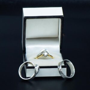 Bespoke Groom's Matching White Gold Wedding Ring box