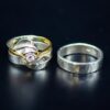 Bespoke Groom's Matching White Gold Wedding Ring with bride rings