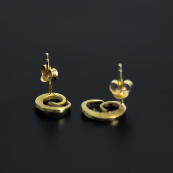 Bespoke stud swirl earrings back