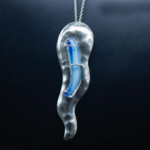 Blue Glass Summer Silver Pendant