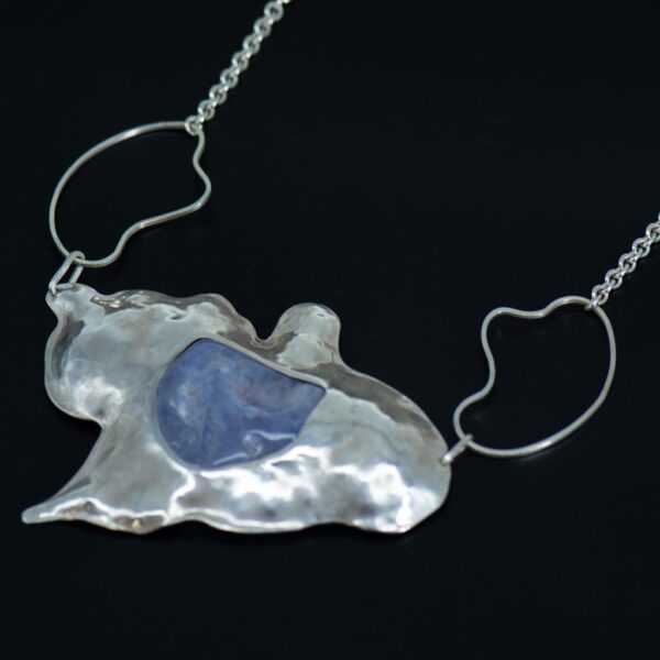 Comino Blue Lagoon Silver Pendant side