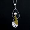 Sailing Jewellery Pendant with Filigree Sail Outline and Pearl