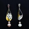 Sailing jewellery medium sail earrings pink pearls