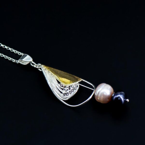 Sailing jewellery medium wind filigree pearls side