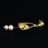 Sailing jewellery small gold sail earring pink pearls side 2