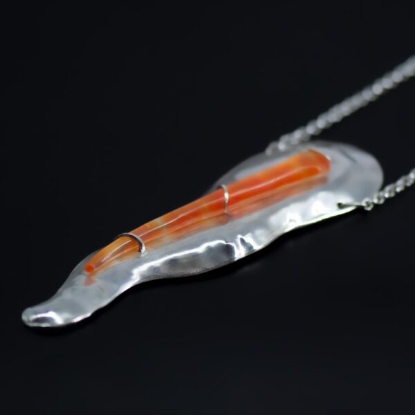 Silver & Maltese Glass Sunset Pendant side 1