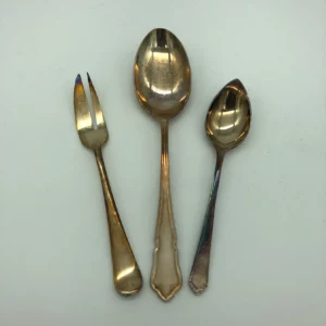 Tarnished silver cutlery