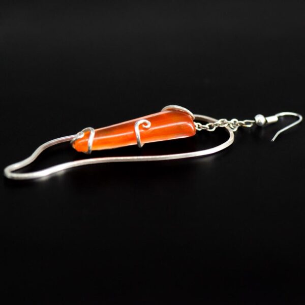 Vibrant Glass & Silver Contour Earrings side 3
