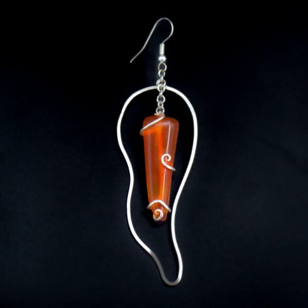 Vibrant Glass & Silver Contour Earrings single