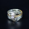 heirloom white gold engagement and wedding ring stack