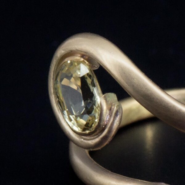 contemporary sapphire and diamond ring close up