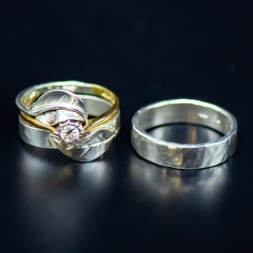 Bespoke Groom’s Matching White Gold Wedding Ring Bespoke Groom's Matching White Gold Wedding Ring with bride rings